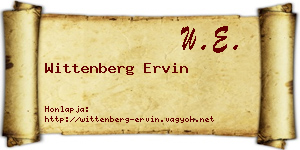 Wittenberg Ervin névjegykártya