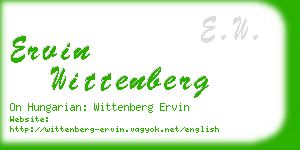 ervin wittenberg business card